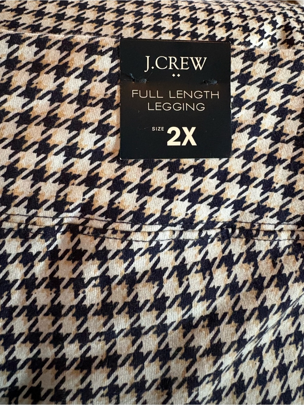 2 pair J. Crew Navy and White Floral Cropped Leggings & Navy Houndstooth 2x - Picture 3 of 5